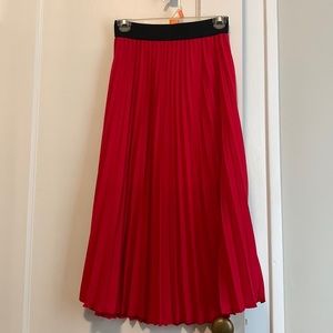 Oak + Fort Red Pleated Ankle Skirt